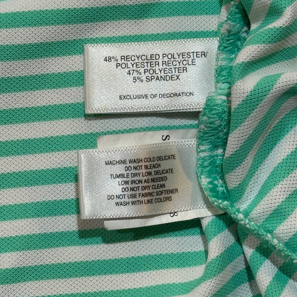Cutter & Buck Glenlivet Scotch Polo Shirt Large Green Striped Short Sleeve Golf - Picture 5 of 11